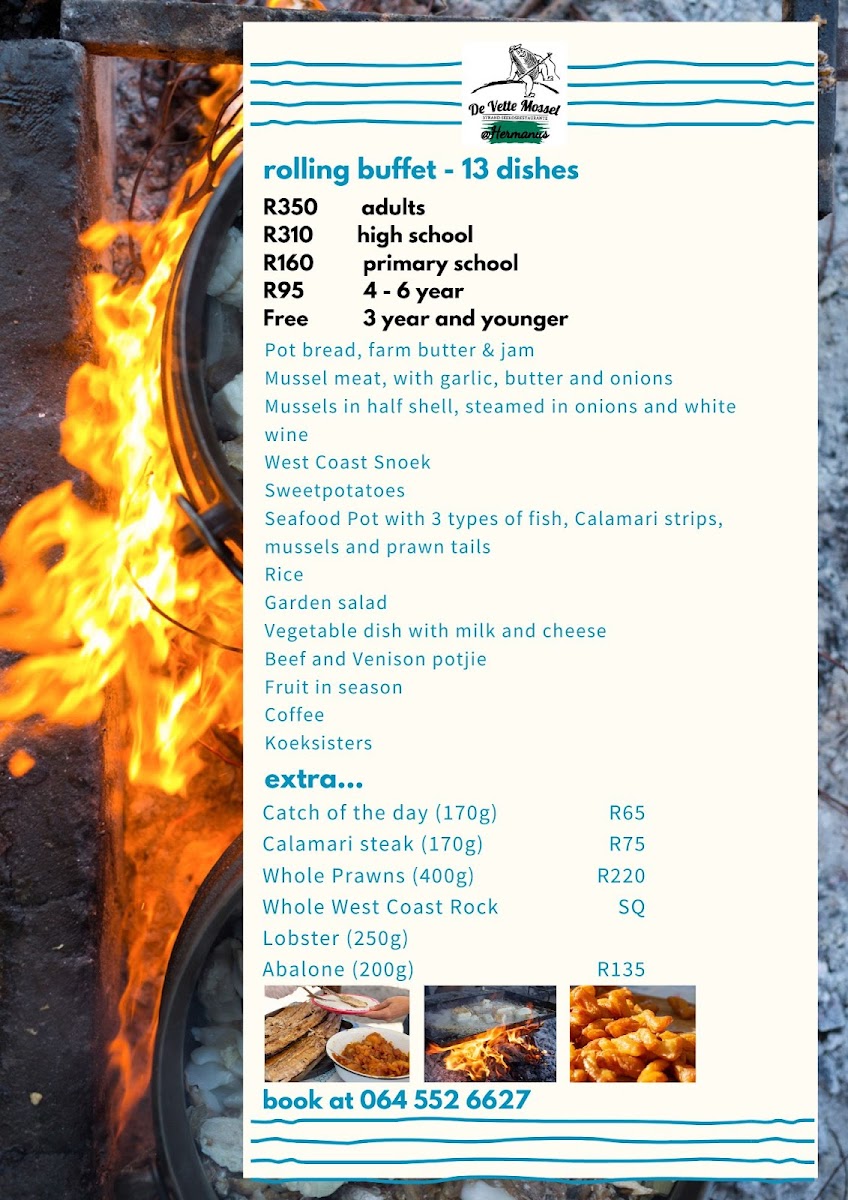 Menu De Vette Mossel Hermanus | Beach Seafood Restaurant Experience-1